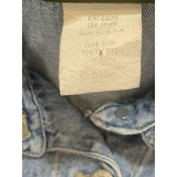 Vintage 90s Denim Floral Print Maxi Dress Boho Cottage Grunge Light Wash Size S - Picture 7 of 16